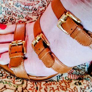 Michael Michael Kors Leather Downtown Strappy Heels Size 9